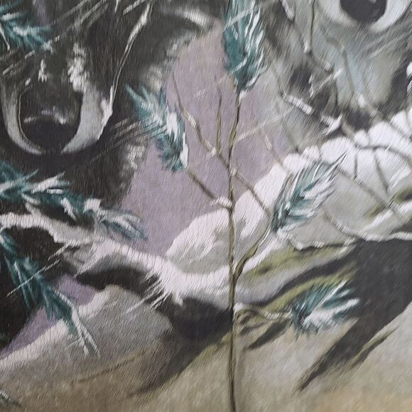 Vtg Mens Green 90s Wolves Double Sided Tee Single Stich Mineral Wash Wilderness - Picture 6 of 10